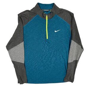Nike Running Dri Fit Half Zip Pullover Lightweight Long Sleeve Tech Blue XL